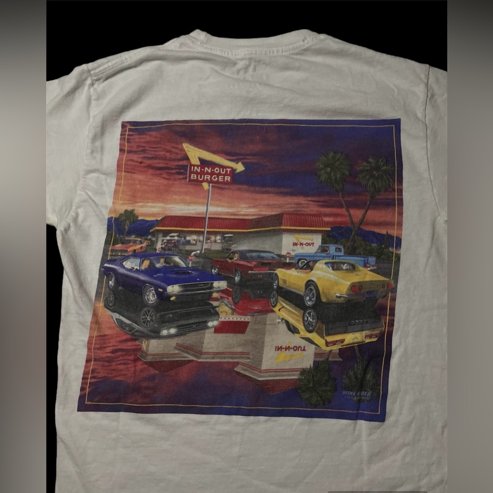 IN-N-Out Burger T Shirt Adults Size S White Short Sleeve Crew Neck Casual Mens